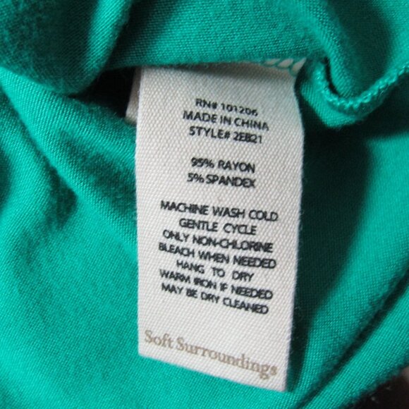 Soft Surroundings Luau Garden Top Tank Set Size S Green Floral Flowy Sheer Women - Picture 9 of 10